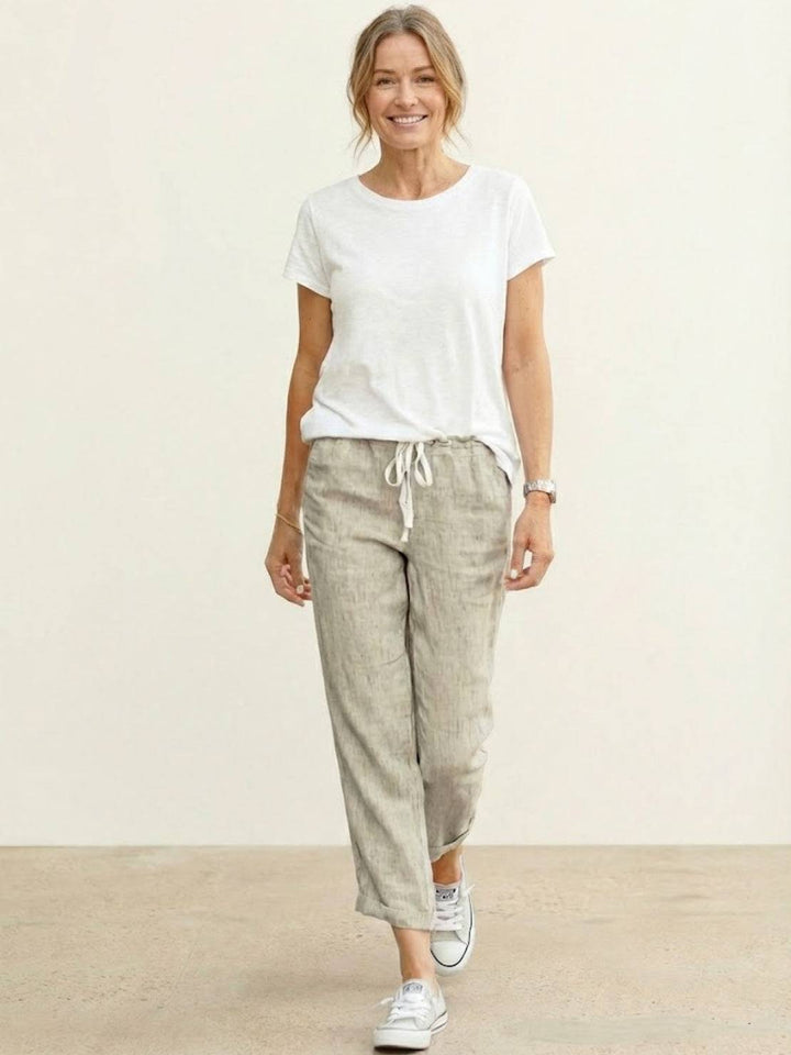 Harper | Dames Casual Touwsluiting Rechte Pantalon