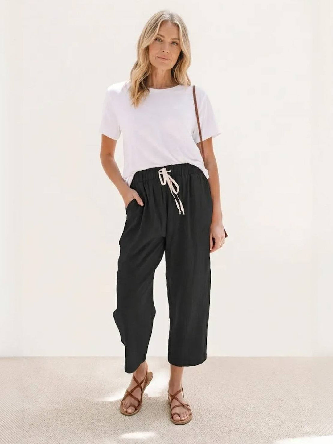 Harper | Dames Casual Touwsluiting Rechte Pantalon