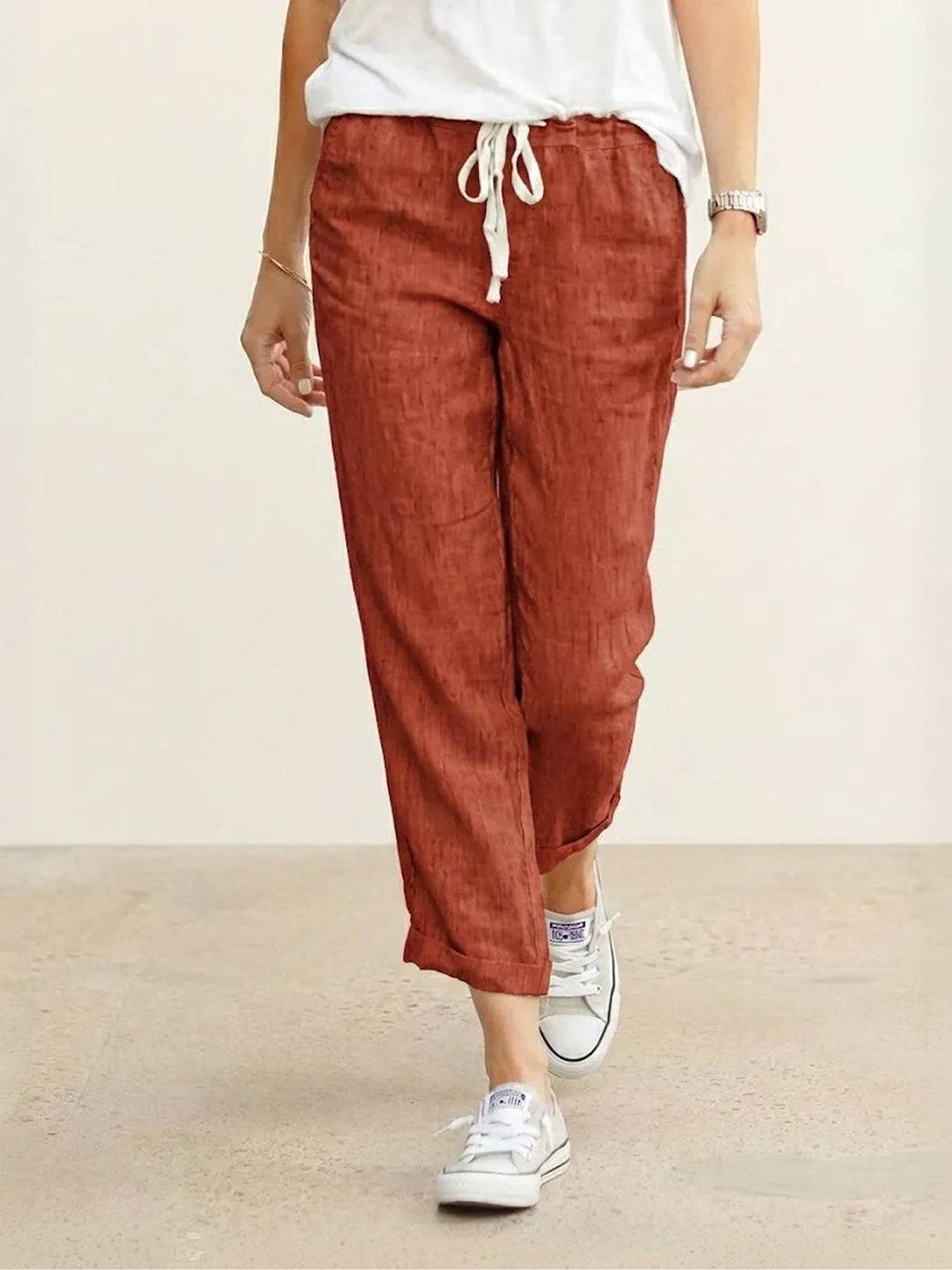 Harper | Dames Casual Touwsluiting Rechte Pantalon