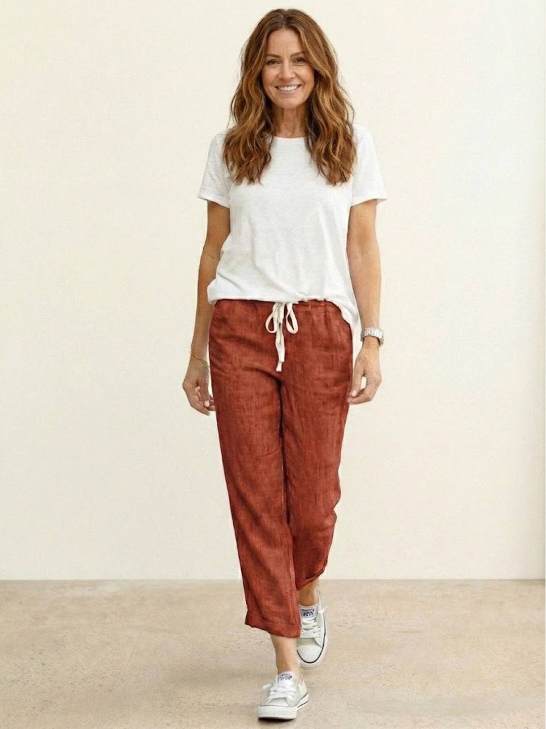 Harper | Dames Casual Touwsluiting Rechte Pantalon