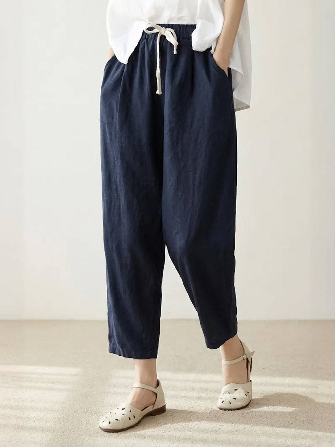 Harper | Dames Casual Touwsluiting Rechte Pantalon