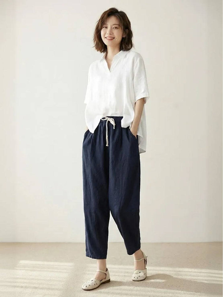 Harper | Dames Casual Touwsluiting Rechte Pantalon