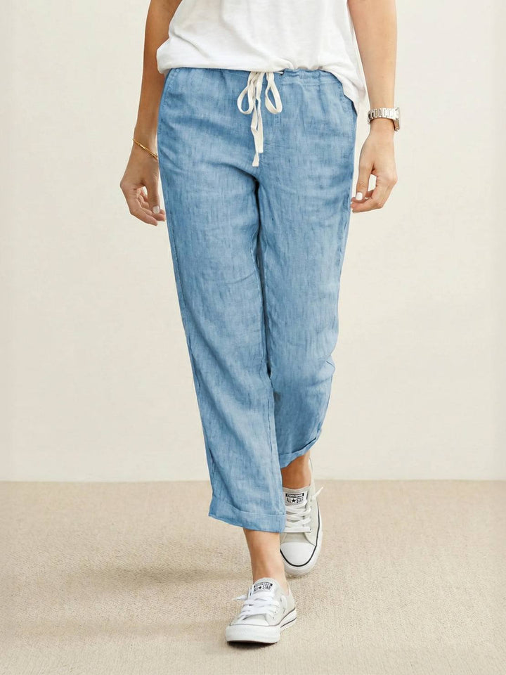 Harper | Dames Casual Touwsluiting Rechte Pantalon