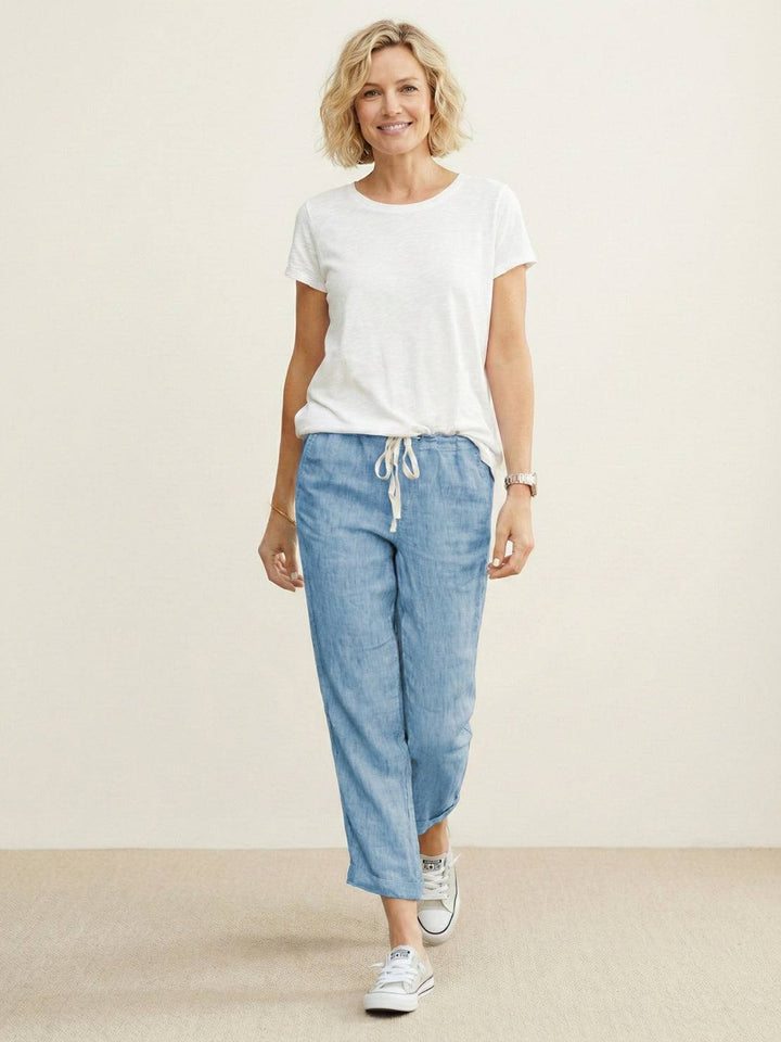Harper | Dames Casual Touwsluiting Rechte Pantalon