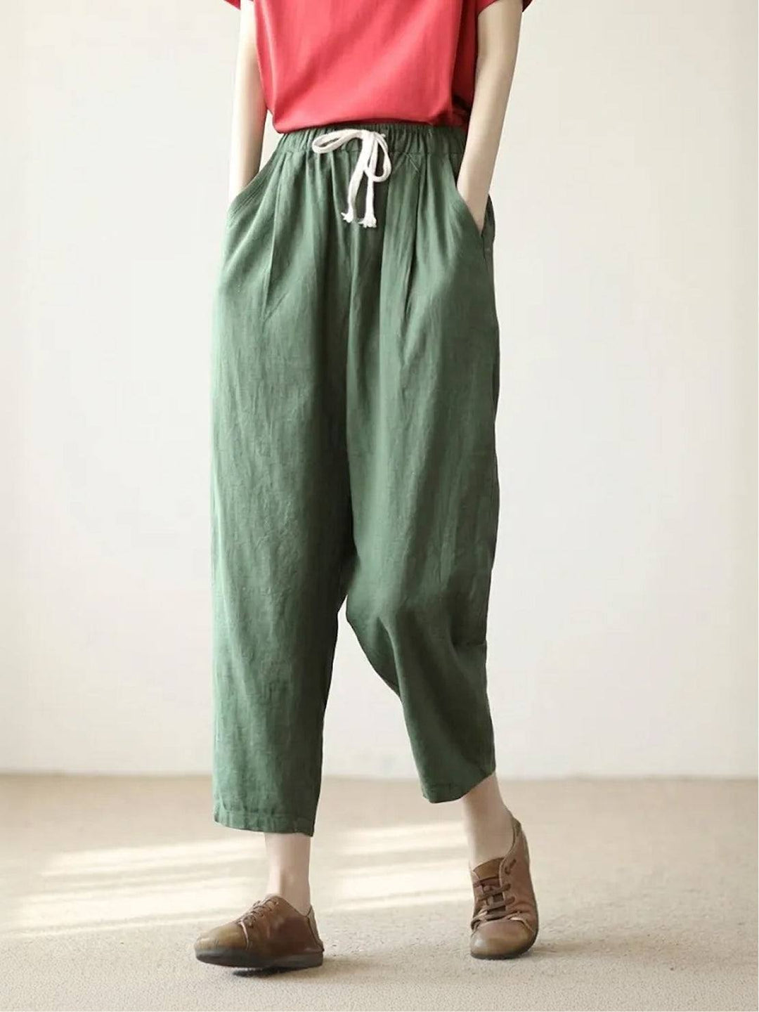 Harper | Dames Casual Touwsluiting Rechte Pantalon