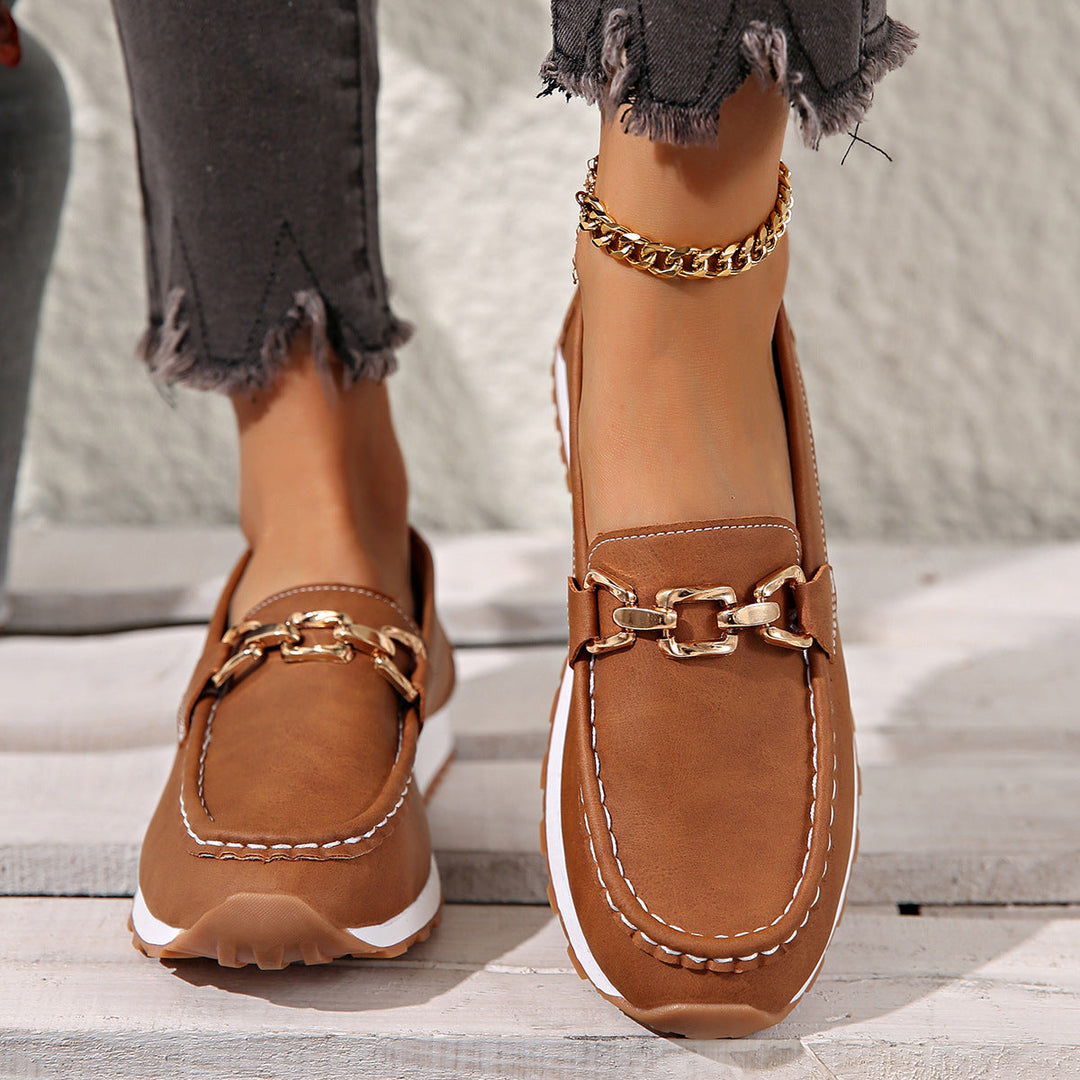 Ella - Platte Gesp Loafers