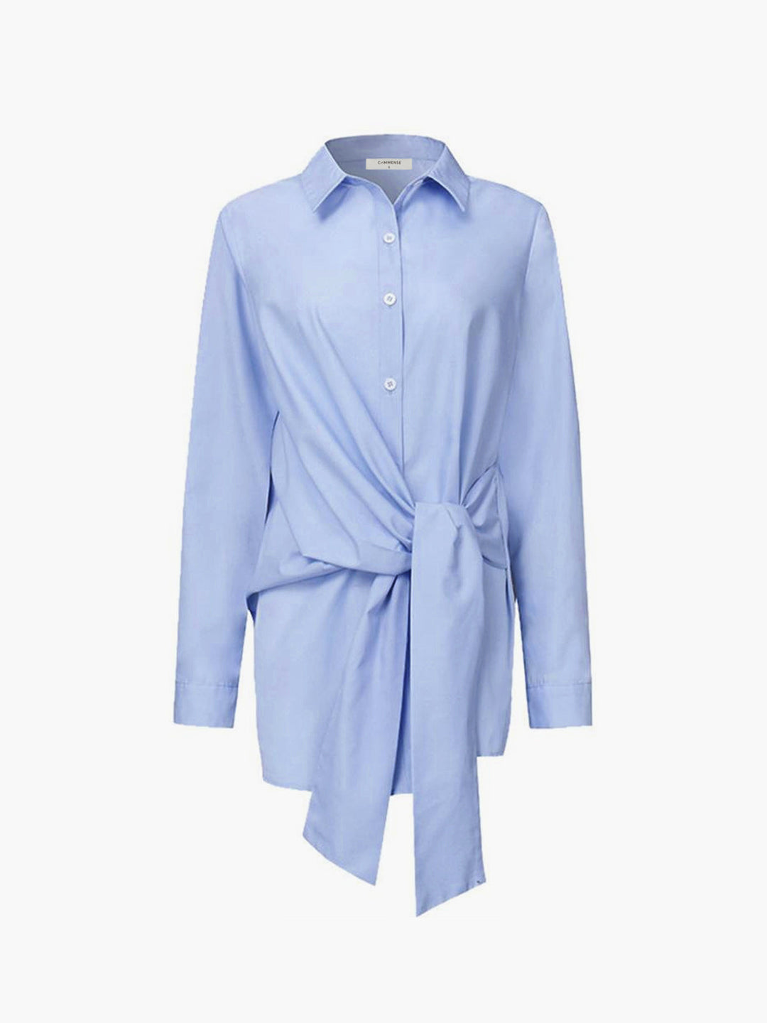 Monroe | Dames Blouse met Strik Taille en Knopen Lange Mouwen