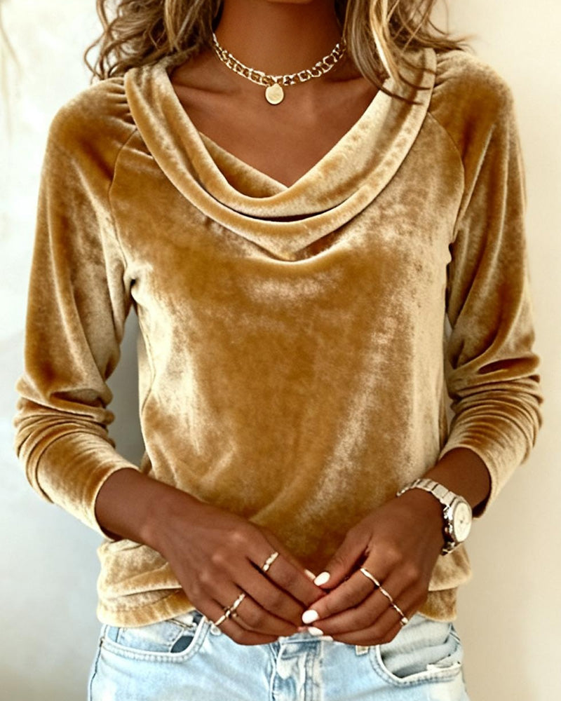 Taylor™ | Luxe Velours Drape-Neck Top