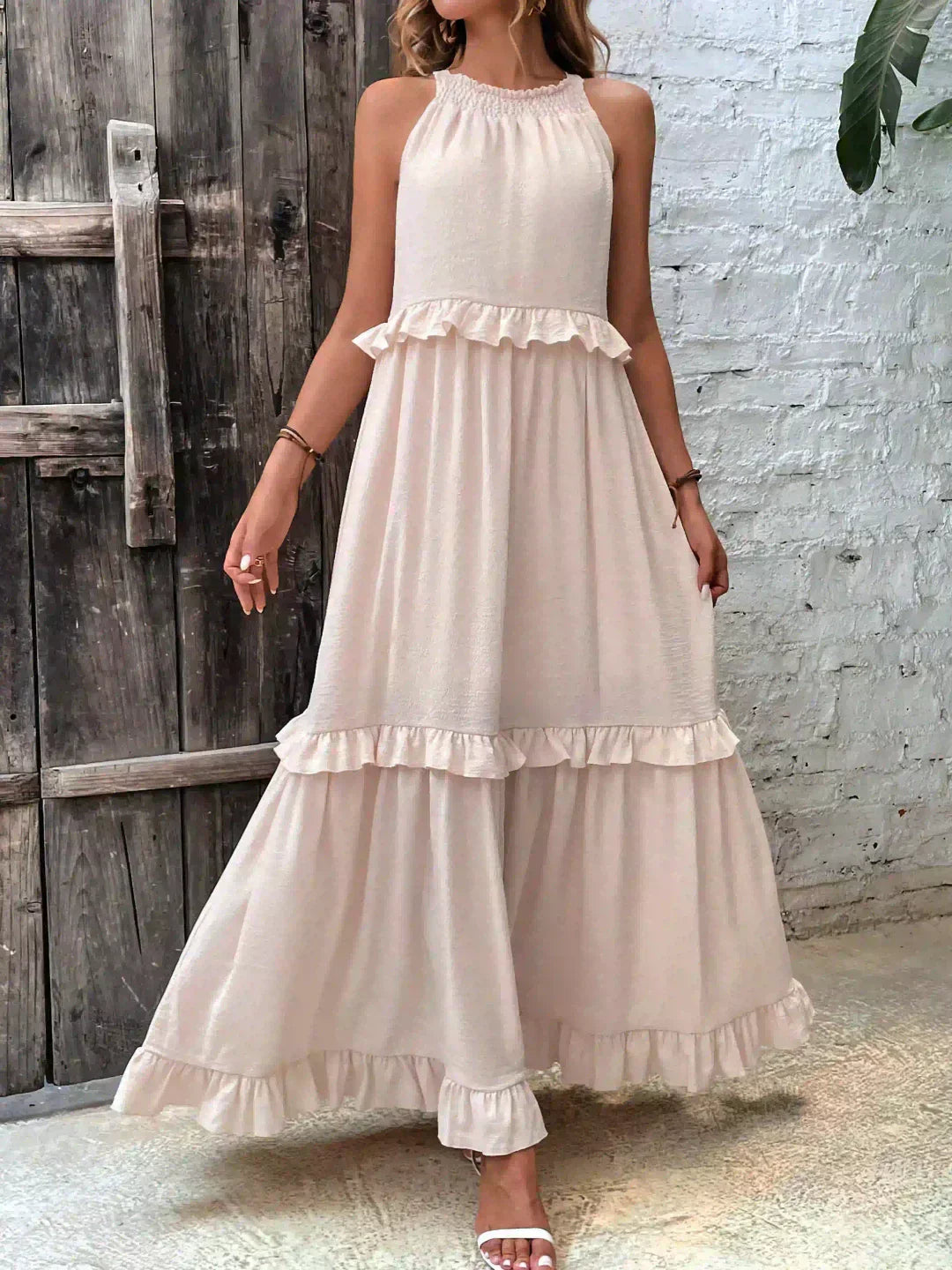 Courtney™ | Elegante Mouwloze Jurk met Ruffles