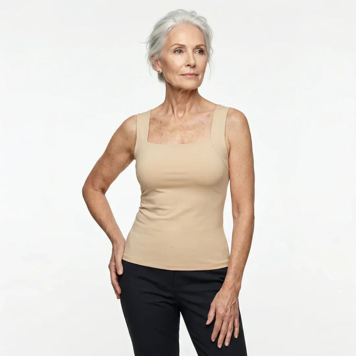 Calista | Dames Tanktop met Vierkante Hals en Ingebouwde Beha