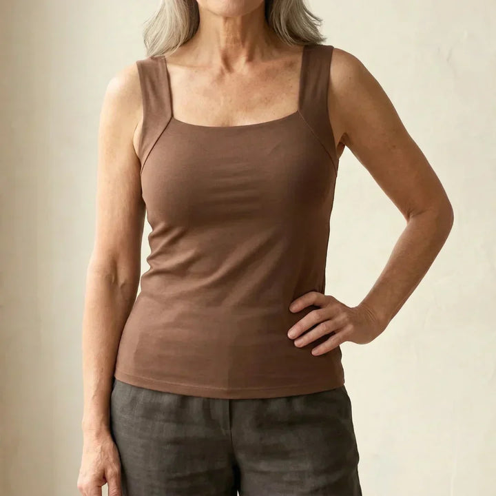 Calista | Dames Tanktop met Vierkante Hals en Ingebouwde Beha