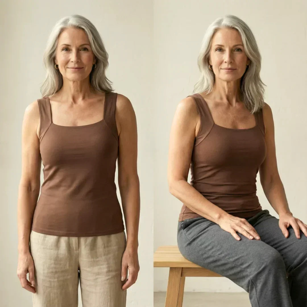 Calista | Dames Tanktop met Vierkante Hals en Ingebouwde Beha