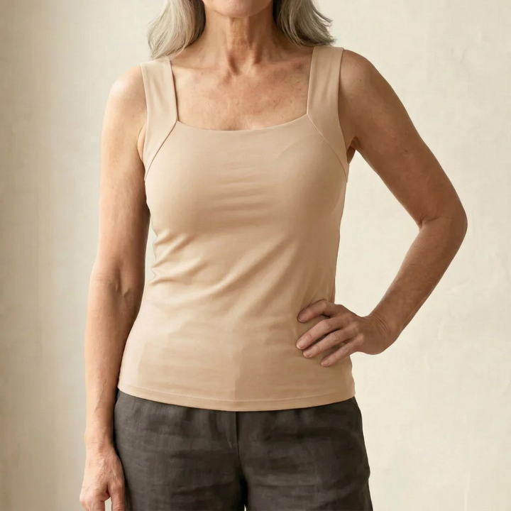 Calista | Dames Tanktop met Vierkante Hals en Ingebouwde Beha