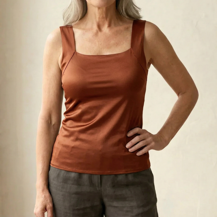 Calista | Dames Tanktop met Vierkante Hals en Ingebouwde Beha