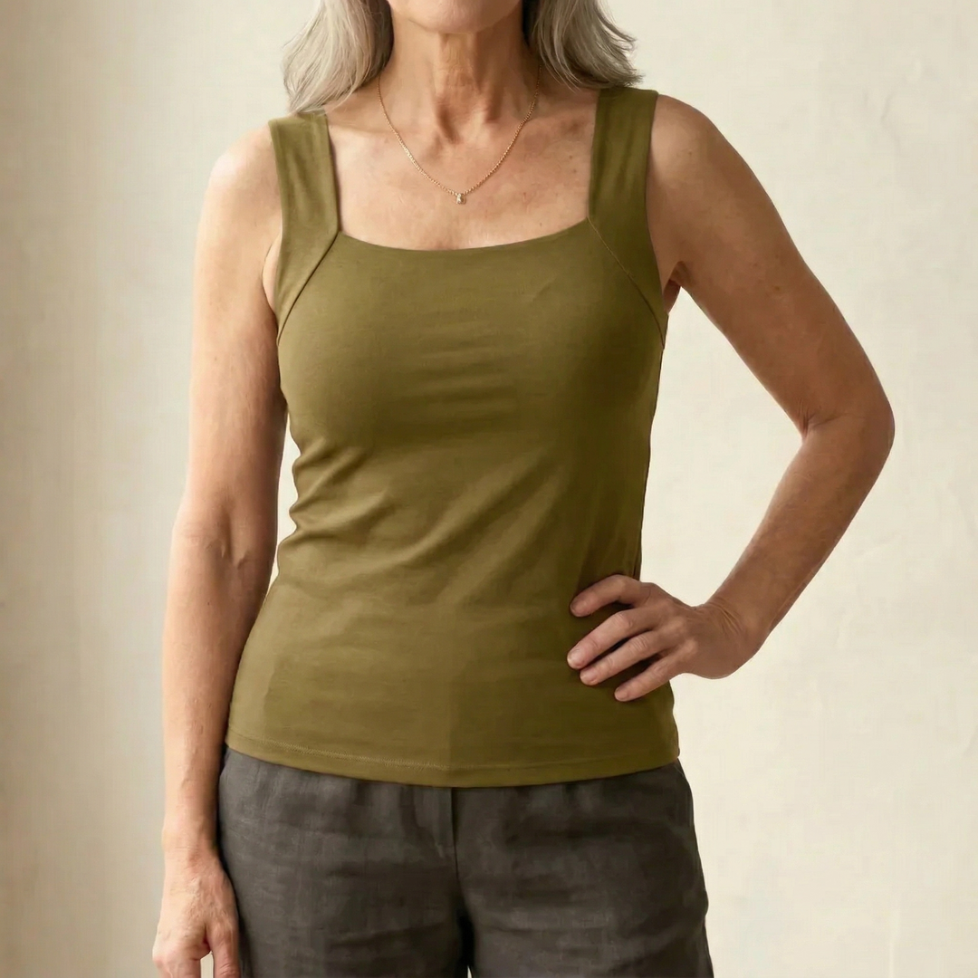 Calista | Dames Tanktop met Vierkante Hals en Ingebouwde Beha