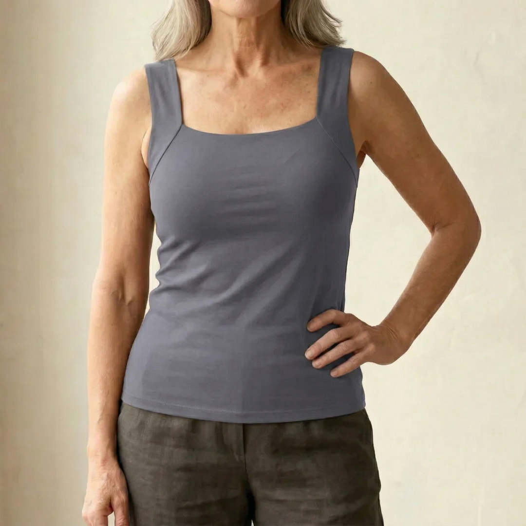 Calista | Dames Tanktop met Vierkante Hals en Ingebouwde Beha