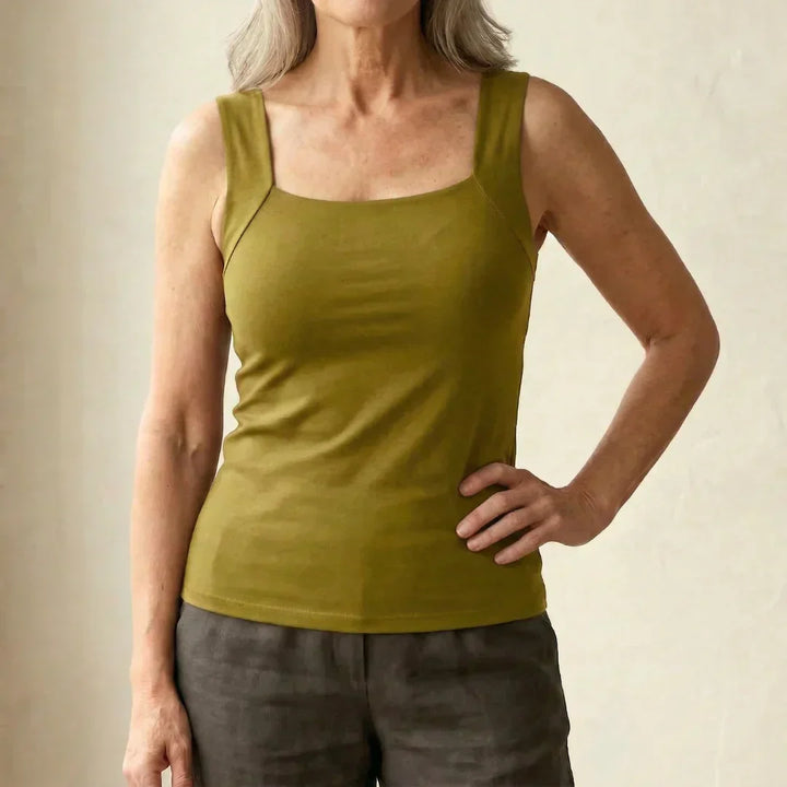 Calista | Dames Tanktop met Vierkante Hals en Ingebouwde Beha