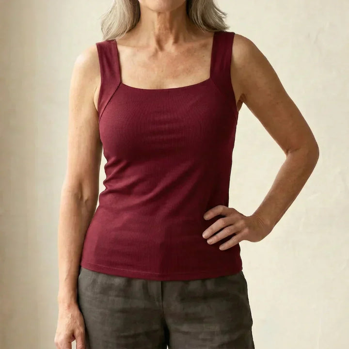 Calista | Dames Tanktop met Vierkante Hals en Ingebouwde Beha