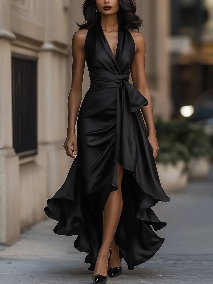 Calliope | Dames Halter Neck Maxi Jurk