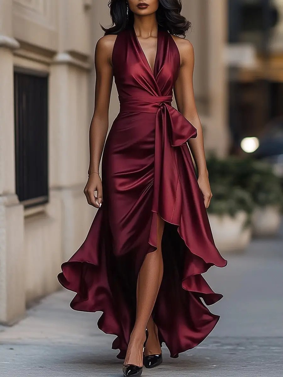 Calliope | Dames Halter Neck Maxi Jurk