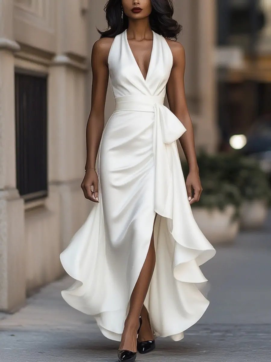 Calliope | Dames Halter Neck Maxi Jurk
