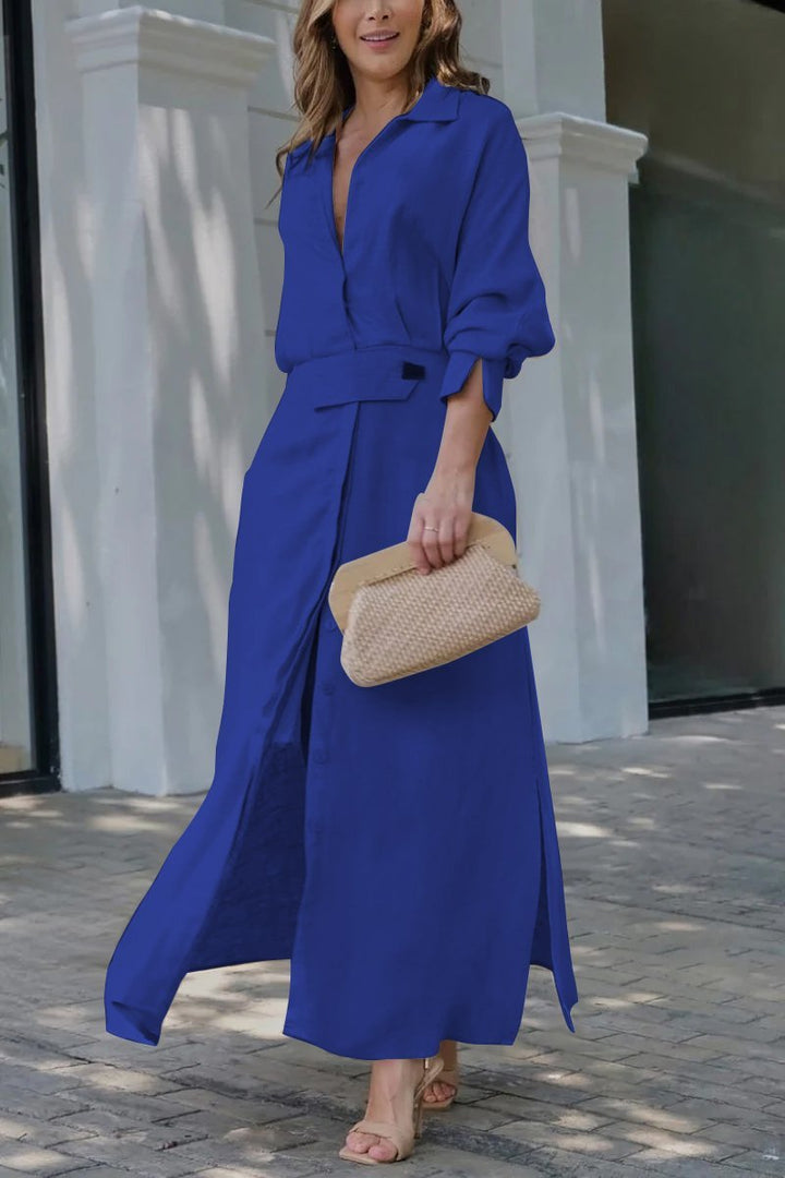 Camille | Vrouwen Coltrui Met Ceintuur Maxi Jurk