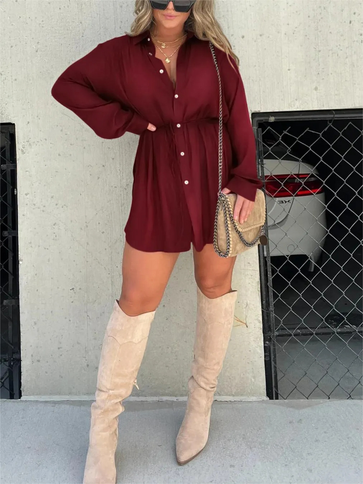 Catalina | Dames Blouse Jurk met Lange Mouwen