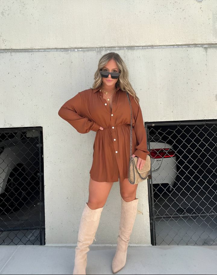 Catalina | Dames Blouse Jurk met Lange Mouwen