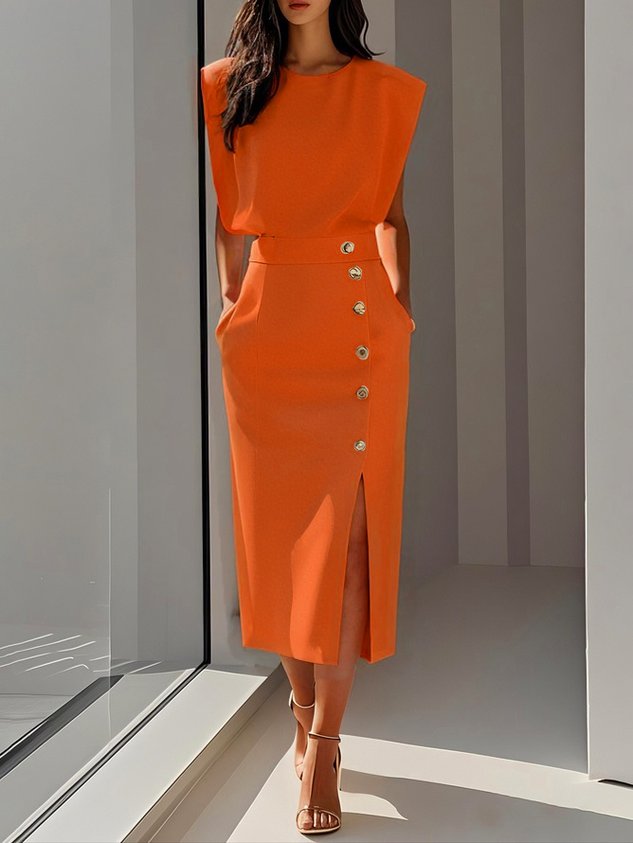 Aspen™ | Moeiteloze Charme Midi Jurk