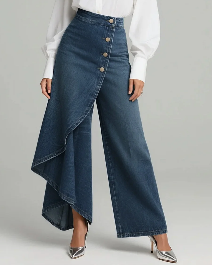 Celeste | Dames Hoge Taille Wijde Pantalon met Wrap
