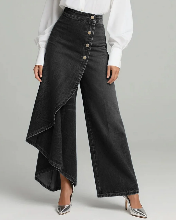 Celeste | Dames Hoge Taille Wijde Pantalon met Wrap