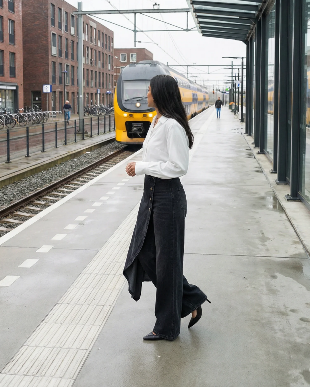 Celeste | Dames Hoge Taille Wijde Pantalon met Wrap