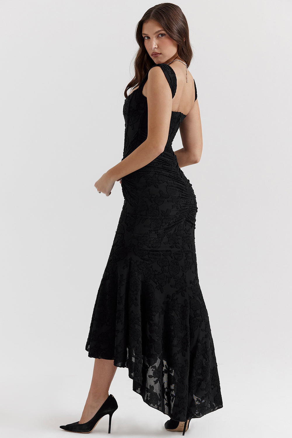 Charlotte | Dames Bruiloft Gast Kanten Rimpel Bodycon Jurk Avond
