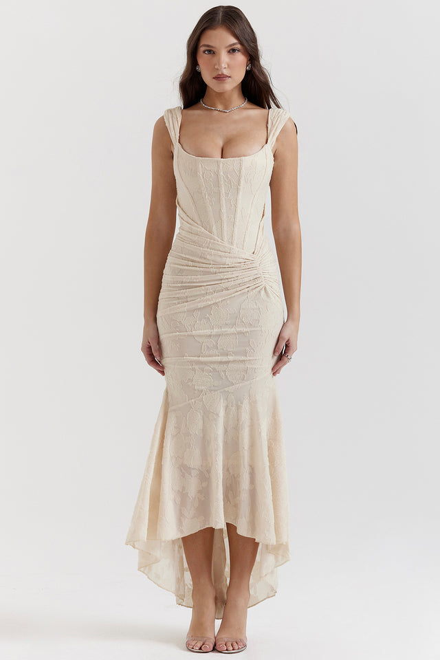 Charlotte | Dames Bruiloft Gast Kanten Rimpel Bodycon Jurk Avond