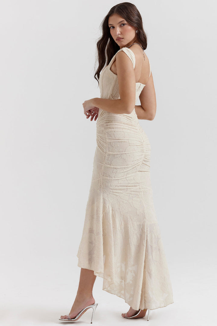 Charlotte | Dames Bruiloft Gast Kanten Rimpel Bodycon Jurk Avond