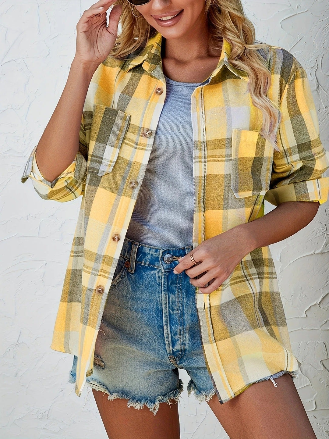 Harper | Dames Oversized Geruite Flanellen Overhemd