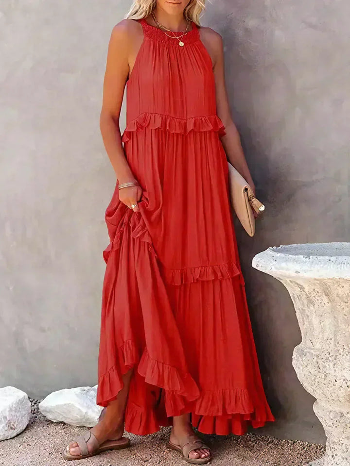 Courtney™ | Elegante Mouwloze Jurk met Ruffles