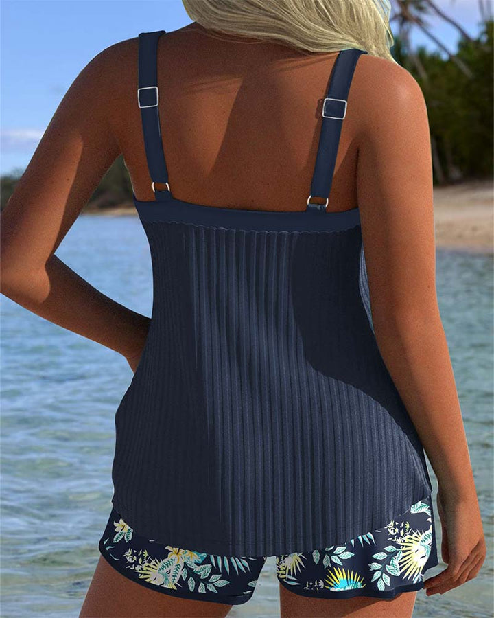 Cassandra | Dames Tummy Control Gestreepte Tankini