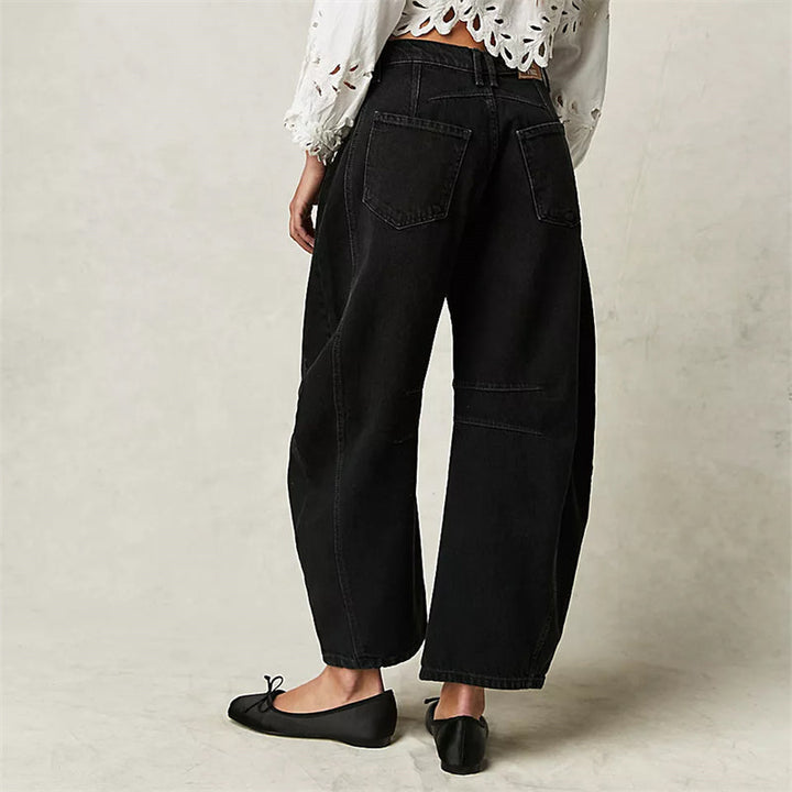 Barrel | Dames Hoge Taille Barrel Leg Jeans Relaxed Fit Denim