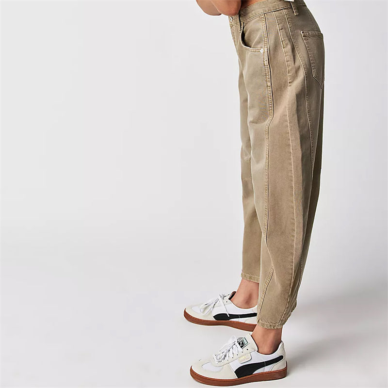 Barrel | Dames Hoge Taille Barrel Leg Jeans Relaxed Fit Denim