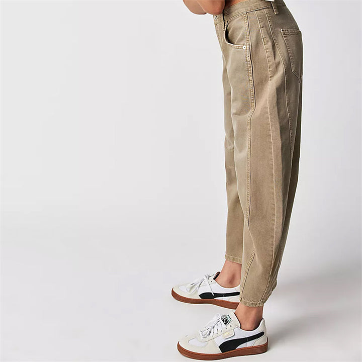 Barrel | Dames Hoge Taille Barrel Leg Jeans Relaxed Fit Denim