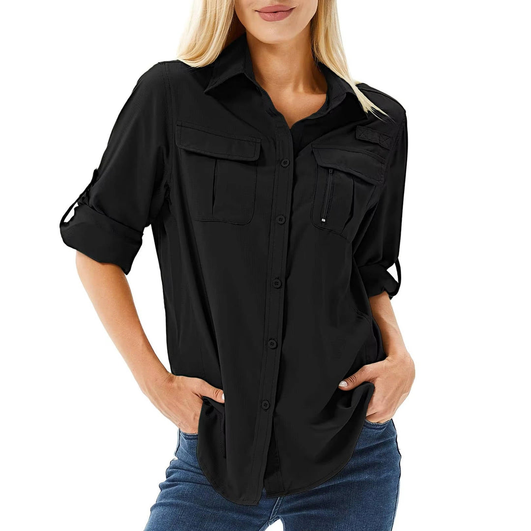 Trek | Dames UPF 50 Lange Mouwen Wandelshemden Rol-Up Safari Shirt