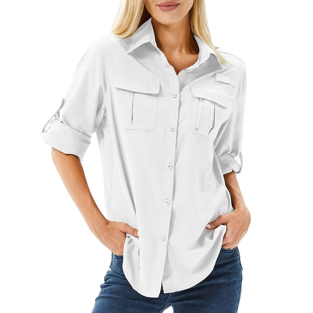 Trek | Dames UPF 50 Lange Mouwen Wandelshemden Rol-Up Safari Shirt