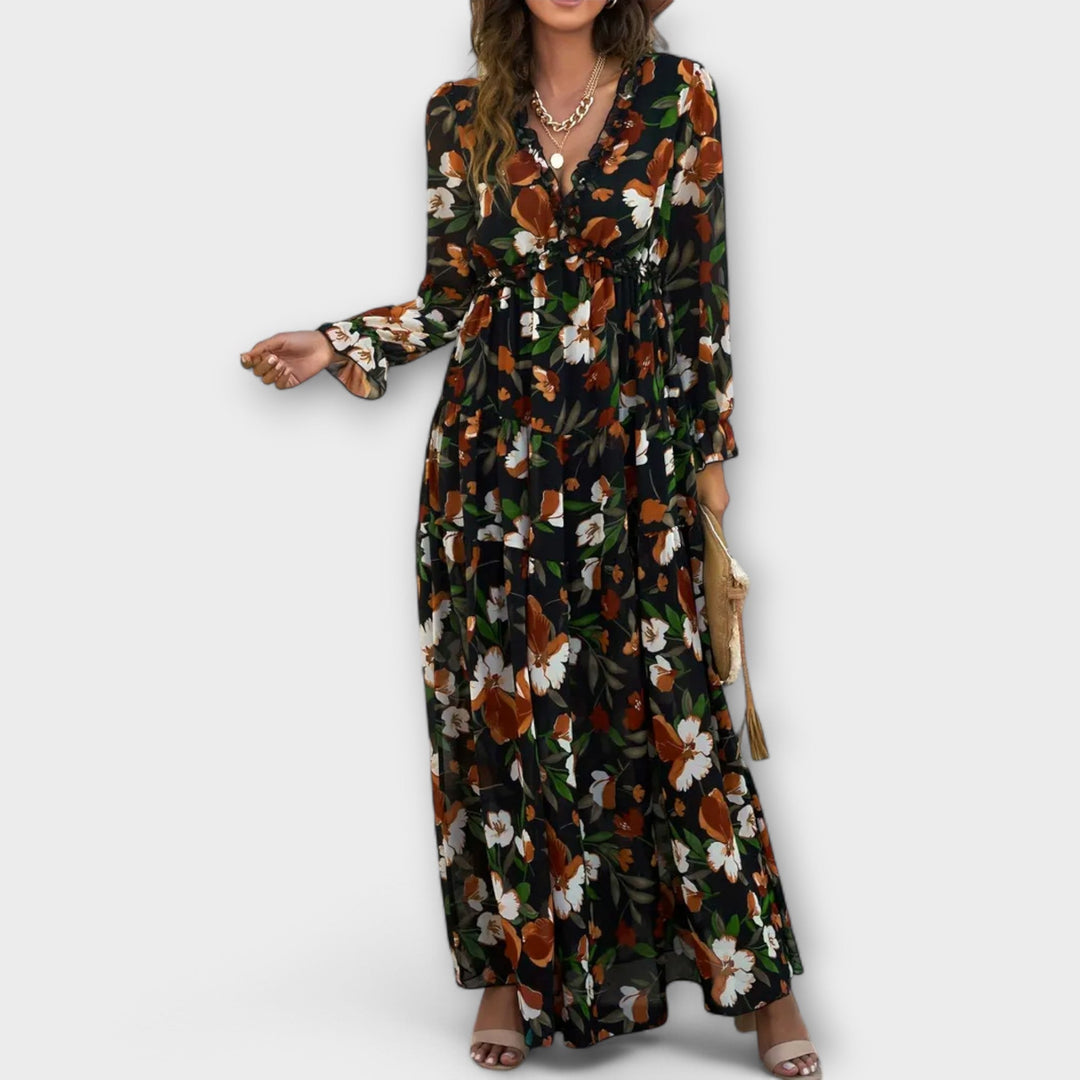 Wilma™ | Bloemen V-Hals Maxi Jurk