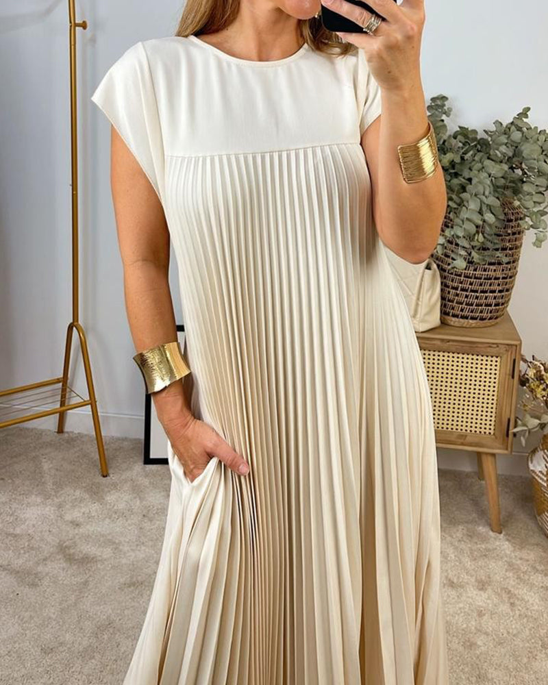 Fern | Vrouwen Flowing Plissé Maxi Jurk Cocktail
