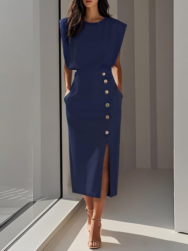 Aspen™ | Moeiteloze Charme Midi Jurk