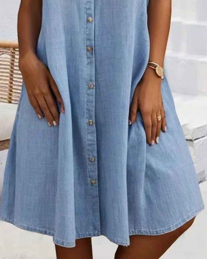 Jennifer™ | Lichtgewicht Denim-look Jurk