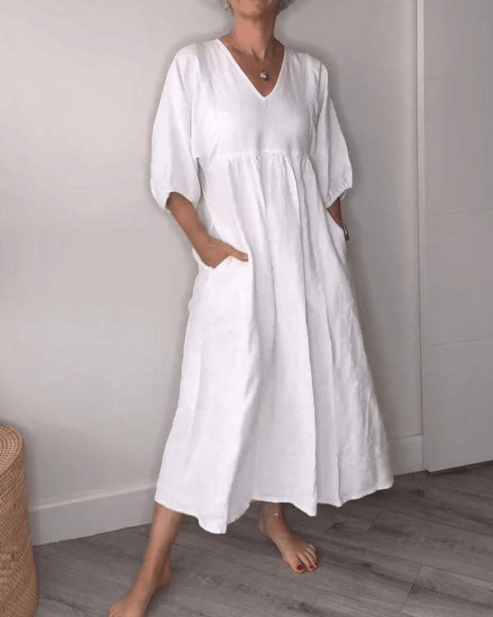 Emery™ | Elegante Maxi Jurk met V-Hals