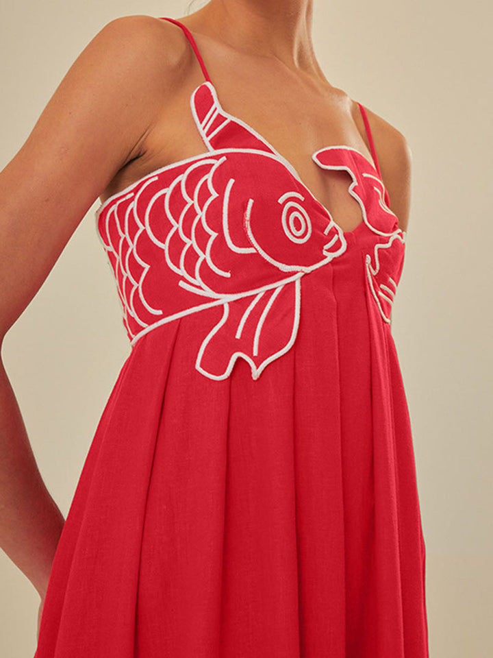 Marisol | Vrouwen Geweven Spaghetti Band Maxi Shift Jurk