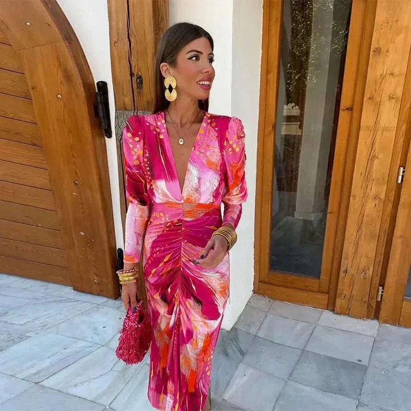 Anastasia | Dames Bruiloft Gast Wrap Maxi Jurk Avond